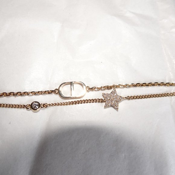 Dior Gold CD Logo Star Crystal Bracelet - Picture 7 of 12